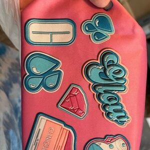Clinique Pink Bag with Blue and White Details